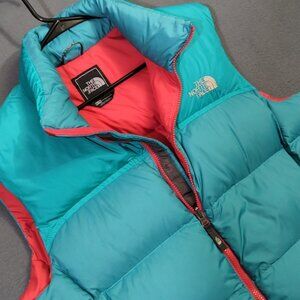 The North Face Vest Women's XL Blue Nuptse 700 Puffer Down Jacket Winter Outdoor